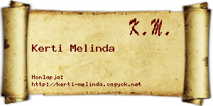 Kerti Melinda névjegykártya